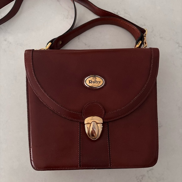 Vintage Ruby London Brown Leather Women's Bag - Picture 4 of 13